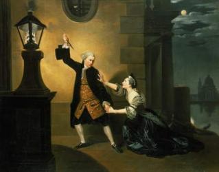 David Garrick (1717-79) as Jaffier and Susannah Maria Cibber (1714-76) as Belvidera in 'Venice Preserv'd, or A Plot Discovered' by Thomas Otway at the Drury Lane Theatre, 1762-63 (oil on canvas) | Obraz na stenu