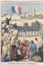 The Raising of the French Flag at Timbuktu (Mali) from 'Le Petit Journal', February 1894 (engraving) | Obraz na stenu