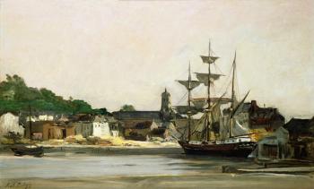 The Harbour at Honfleur (oil on panel) | Obraz na stenu