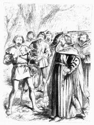 Robin Hood and King Richard I (1157-99) (engraving) (b/w photo) | Obraz na stenu