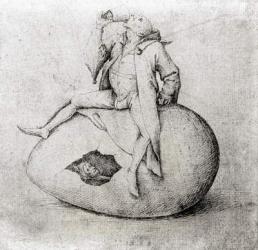 Fool Trying to Hatch an Egg (engraving) (b/w photo) | Obraz na stenu