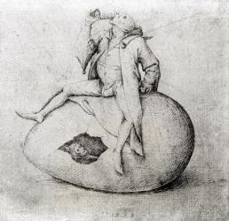 Fool Trying to Hatch an Egg (engraving) (b/w photo) | Obraz na stenu