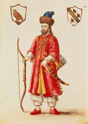 Marco Polo (1254-1324) dressed in Tartar costume (w/c on paper) | Obraz na stenu