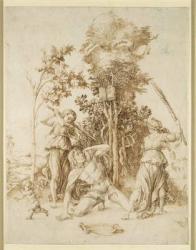 The Death of Orpheus, 1494 (engraving) (b/w photo) | Obraz na stenu