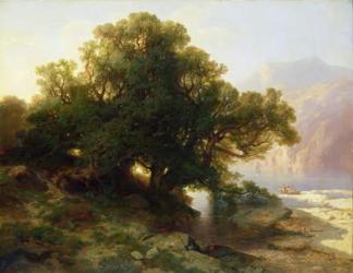 View of Lake Thuner, 1854 (oil on canvas) | Obraz na stenu