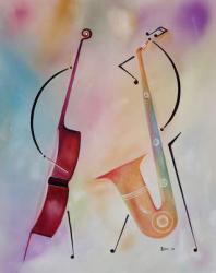 Bass and Sax, 2006 (oil on canvas) | Obraz na stenu
