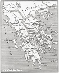 Map of Ancient Greece, 500 - 300 BC. From Hutchinson's History of the Nations, published 1915. | Obraz na stenu