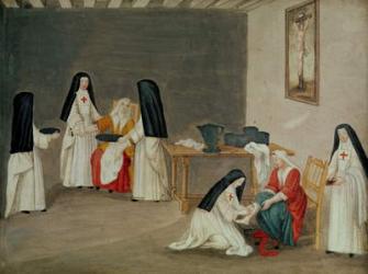 Caring for the Sick, from 'L'Abbaye de Port-Royal', c.1710 (gouache on paper) | Obraz na stenu