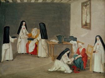 Caring for the Sick, from 'L'Abbaye de Port-Royal', c.1710 (gouache on paper) | Obraz na stenu