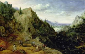 Landscape with a Foundry, 1595 (oil on panel) | Obraz na stenu