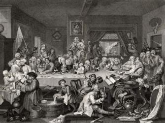 An Election Entertainment, engraved by T.E. Nicholson, from 'The Works of William Hogarth', published 1833 (litho) | Obraz na stenu