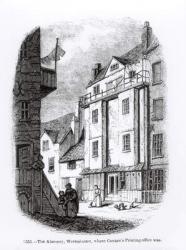 Caxton's Printing Office, The Almonry, Westminster (engraving) (b/w photo) | Obraz na stenu