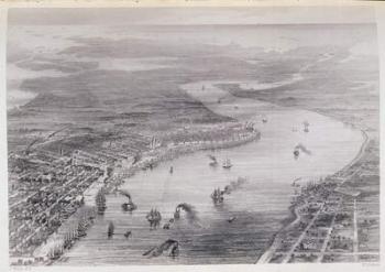 Bird's-Eye View of New Orleans, from 'The History of the United States', Vol. II, by Charles Mackay, engraved by W. Ridgeway, c.1830 (engraving) | Obraz na stenu