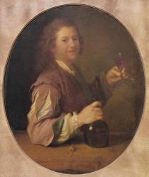 Self portrait of the artist drinking, 1724 (oil on canvas) | Obraz na stenu