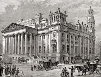 The Royal Exchange, Manchester, England in the late 19th century. From Our Own Country published 1898 | Obraz na stenu