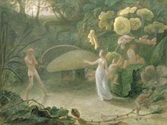 Oberon and Titania, A Midsummer Night's Dream, Act II, Scene I, by William Shakespeare (1566-1616), 1837 (w/c, b/c, pen, ink, gum and graphite on paper) | Obraz na stenu