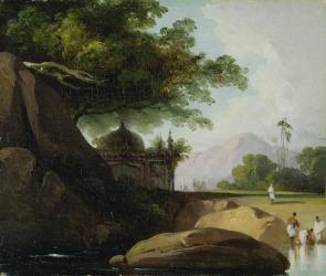 Indian Landscape with Temple, c.1815 (oil on canvas) | Obraz na stenu