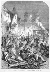 Combat between English and French Knights in a Square at Limoges (engraving) | Obraz na stenu
