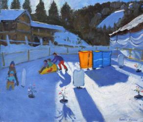 childrens ice rink,Clusaz, 2014,(oil on canvas) | Obraz na stenu
