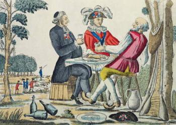 The Patriotic Snack, Reunion of the Three Estates, 4th August 1789 (coloured engraving) | Obraz na stenu