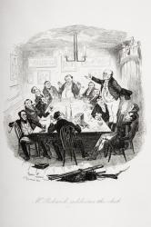 Mr. Pickwick addresses the club, illustration from `The Pickwick Papers' by Charles Dickens (1812-70) published 1837 (litho) | Obraz na stenu