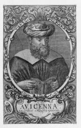 Portrait of Avicenna (Ibn Sina) (980-1037) Reading (engraving) (b/w photo) | Obraz na stenu