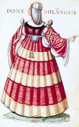 A Milanese Lady (coloured engraving) | Obraz na stenu