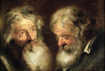 Heads of Two Old Men (oil on canvas) | Obraz na stenu