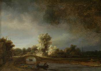 Landscape with a Stone Bridge, c.1638 (oil on panel) | Obraz na stenu