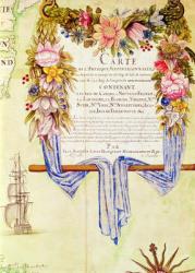 Cartouche from 'Carte de l'Amerique Septentrionale' (coloured engraving) | Obraz na stenu