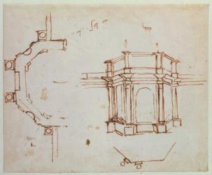 W.24r Architectural sketch (pen & ink) | Obraz na stenu