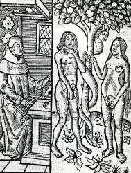 Adam and Eve, illustration from John Lydgate's translation of Boccaccio | Obraz na stenu