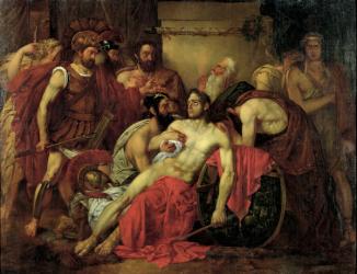 The Death of Epaminondas (c.418-362 BC) (oil on canvas) | Obraz na stenu