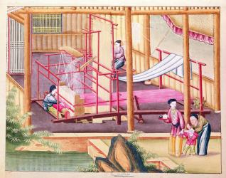 Ms 202 fol.10 Weaving, from a book on the silk industry (gouache on paper) | Obraz na stenu