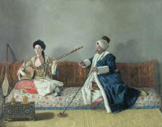 Monsieur Levett and Mademoiselle Helene Glavany in Turkish Costumes (oil on canvas) | Obraz na stenu