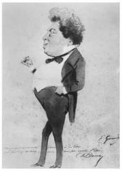 Caricature of Alexandre Dumas, Fils (litho) | Obraz na stenu