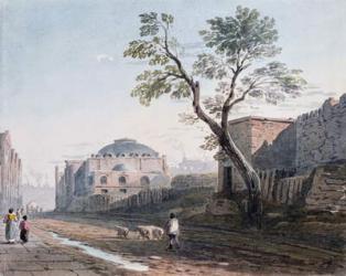 Scotch Church and the remains of London Wall, 1818 (w/c on paper) | Obraz na stenu