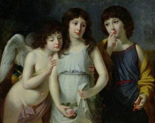 The Three Children of Monsieur Langlois (oil on canvas) | Obraz na stenu