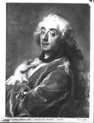 Portrait of Francois Boucher (1703-70) 1741 (pastel on paper) (b/w photo) | Obraz na stenu
