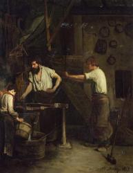 The Blacksmiths, Memory of Treport, 1857 (oil on canvas) | Obraz na stenu