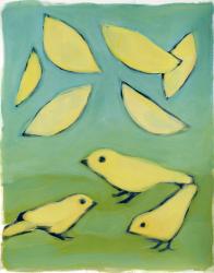 Yellow Leaves & Birds | Obraz na stenu