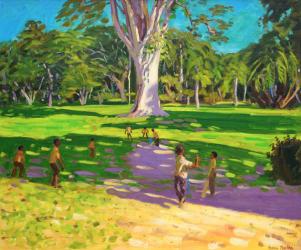 Cricket match,Botanical Gardens,Dominica,Grenadines.2011,(oil on canvas) | Obraz na stenu