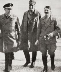 Adolf Hitler with Wilhelm Brückner, centre, and Julius Schaub. From I Knew Hitler by Kurt G.W. Ludecke, published 1938. | Obraz na stenu