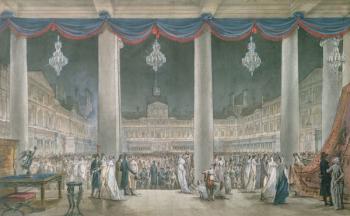 Exhibition of the Products of Industry in the Courtyard of the Louvre in 1801 (gouache & w/c on paper) | Obraz na stenu