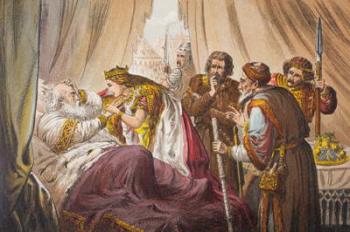 Cordelia speaks in King Lear, Act IV, Scene VII, 'Sir, do you know me?', from 'The Illustrated Library Shakespeare', published London 1890 (litho) | Obraz na stenu