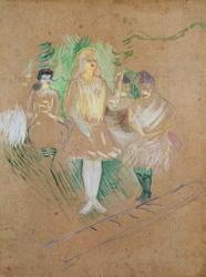 Three Figures at the Folies-Bergères, 1894 (oil on card) | Obraz na stenu