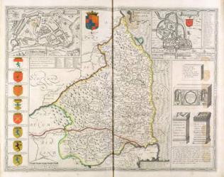 Map of Northumberland, from 'The Theatre of the Empire of Great Britaine', 1611-12 (coloured engraving) | Obraz na stenu