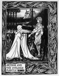 Arthur and the strange mantle, an illustration from 'Le Morte d'Arthur' by Sir Thomas Malory, 1893-94 (litho) | Obraz na stenu