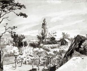 Valparaiso 1822 (watercolour on paper) (b/w photo) | Obraz na stenu