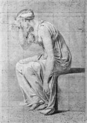 Camilla, study for 'The Oath of the Horatii', c.1785 (pencil on paper) | Obraz na stenu